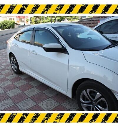 Honda Civic Mügen Cam Rüzgarlığı Kromlu Sedan 2016-2021 Arası 4 Lü Set