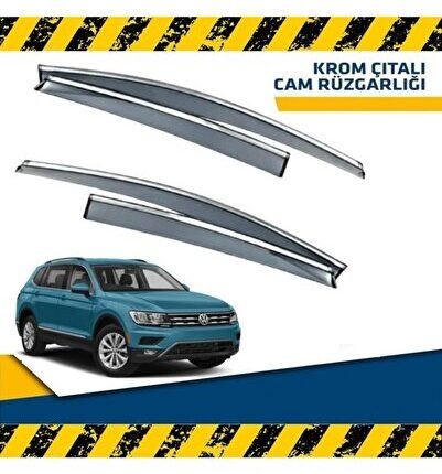 Vw Tiguan Mügen Cam Rüzgarlığı Kromlu 2016 - 2019 Arası 4 Lü Set