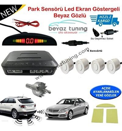 Park Sensörü Led Ekranlı Ses Ikazlı Beyaz