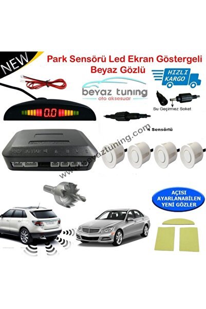 0_org_zoom-580.jpg Park Sensörü Led Ekranlı Ses Ikazlı Beyaz - Görsel 1