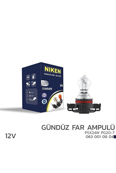 1_org_zoom-11563.jpg Niken 12V PSX24W Gündüz Far Ampulü (PG20-7) 10’Lu - Görsel 1