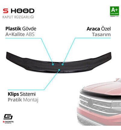 S-Dizayn Fiat Albea ABS Plastik Kaput Rüzgarlığı 2005-2012 A+Kalite