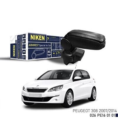 Niken Peugeot 308 2007-2013 Araca Özel Kol Dayama Siyah