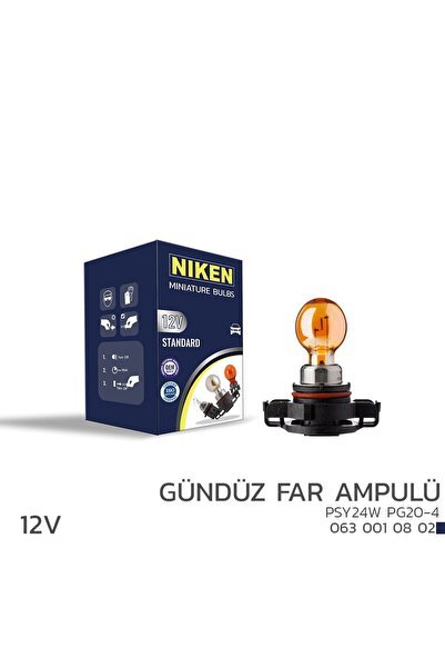 1_org_zoom-12240.jpg Niken 12V PSY24W Gündüz Far Ampulü (PG20-4)AMB 10’Lu - Görsel 1
