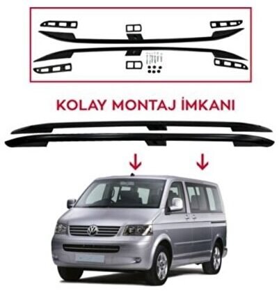 Vw T-5 Tavan Çıtası Uzun Siyah 2003-2015 arası modeller uyumlu