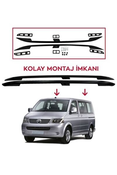 1_org_zoom-12244.jpg Vw T-5 Tavan Çıtası Uzun Siyah 2003-2015 arası modeller uyumlu - Görsel 1