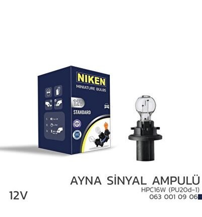 Niken 12V HPC16W Ayna Sinyal Ampulü (PU20d-1) 10’Lu
