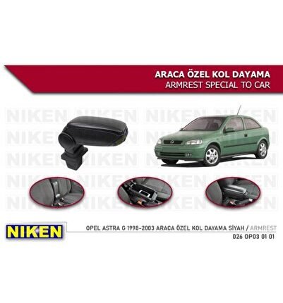 Opel Astra G 1998-2003 Kolçak Araca Özel Kol Dayama Siyah