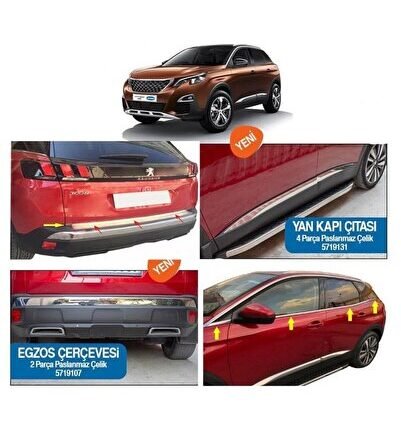 Peugeot 3008 full krom seti komple nikelajı kaplama 2017+