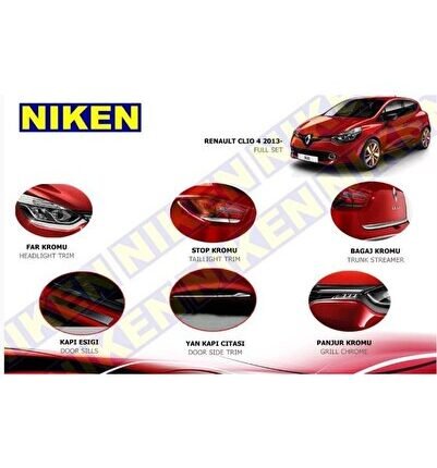 Renault Clio 4 Full Krom Seti Komple Nikelaj Kaplama