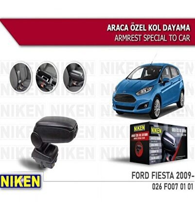 Araca Özel Ford Fiesta Vidasız Kol Dayama Kolçak Siyah 2009 Üzeri Uyumlu