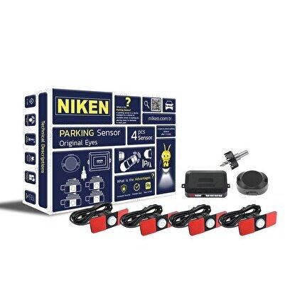 Araç geri park sensörü oem göz model ses ikazlı beyaz