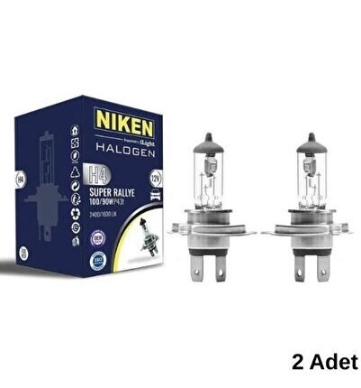 NİKEN AMPUL H4 12V 100W P43T TIRNAKLI 2 ADET