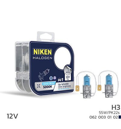 12V H1, H3. H4. H7. H11  55W BEYAZ IŞIK HALOJEN AMPUL P14.5s 5000K