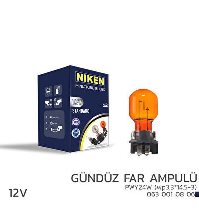 12v Pwy24w Gündüz Far Ampulü (WP3.3*14.5-3) Amb
