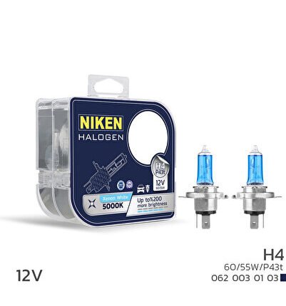 12V H4 60/55W BEYAZ IŞIK AMPUL P43t 5000K