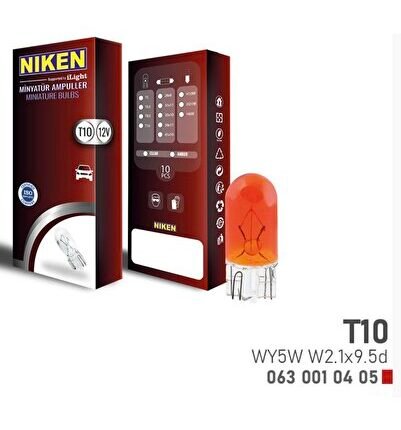 T10 Amber Wy5w Park Ampulu( -10 Adet-) W2.1x9.5d Amb(12v)