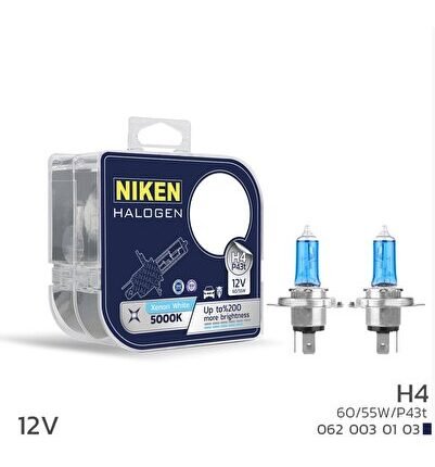 12V H4 60/55W BEYAZ IŞIK AMPUL 5000K (2 ADET)