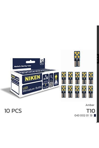1_org_zoom-13456.jpg Niken 10 Adet Turuncu T10 Park plaka tavan ampülü 12 volt - Görsel 1