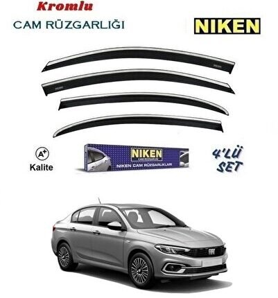 Fiat Egea Sedan (2015-2025) Kromlu Cam Rüzgarlığı 4'lü Set