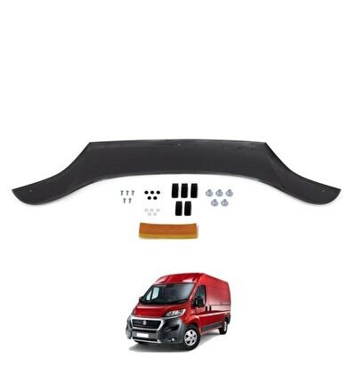 Peugeot Boxer Ön Kaput Koruma Rüzgarlığı 3mm Akrilik (ABS) Parlak Siyah Deflektör 2014->