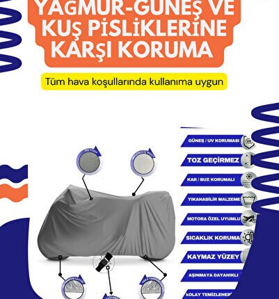Yamaha Niken Arka Çanta Uyumlu (bağlantı, Kilit Uyumlu) 4 Mevsim Koruma Gri