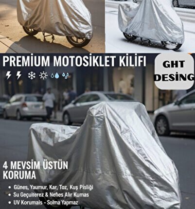 Yamaha Niken Gt Arka Çanta Uyumlu (bağlant,kilit Uyumlu) 4 Mevsim Koruma Gri