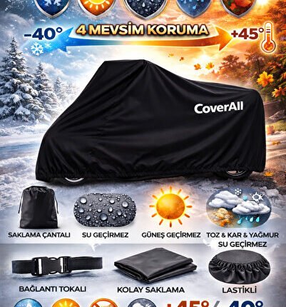 Yamaha Niken Uyumlu Motosiklet Brandası, Motor Örtüsü-SİYAH