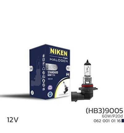 9005 HB3 60W HALOJEN AMPUL P20d 12V