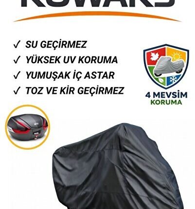 Yamaha Niken Arka Çanta Uyumlu, Motosiklet Brandası, Motor Brandası, Siyah