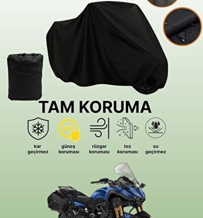 Siyah Yamaha Niken GT Uyumlu Motor Branda, Koruyucu Örtü, Motosiklet Brandası