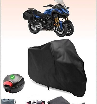 Siyah Yamaha Niken Gt Arka Çanta Uyumlu Motosiklet Branda Su Geçirmez Dayanıklı Kumaş