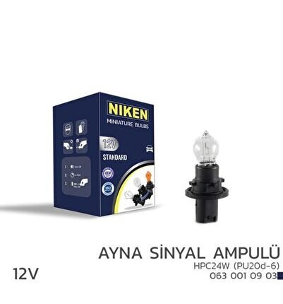 12V HPC24W AYNA SİNYAL AMPULÜ PU20d-6 10LU