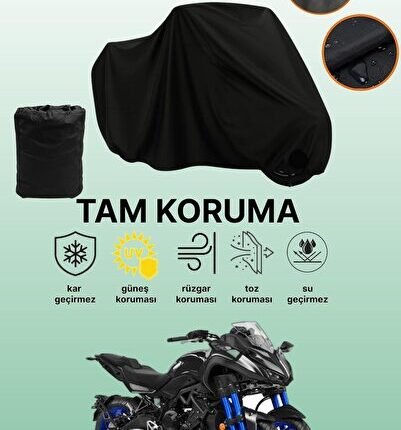Siyah Arka Çanta ve Kilit Uyumsuz Yamaha Niken Uyumlu Motosiklet Brandası