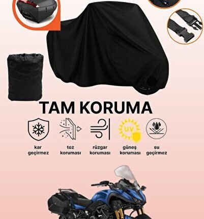 Siyah Arka Çanta ile Uyumlu Yamaha Niken GT Uyumlu Motosiklet Brandası