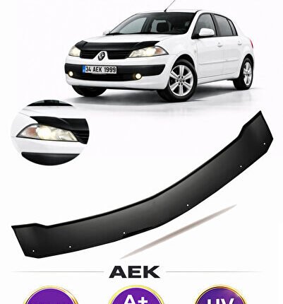 RENAULT MEGANE 2 SD ARACA ÖZEL ÜRETİM "4MM" KAPUT RÜZGARLIĞI A+ (PİANOBLACK)