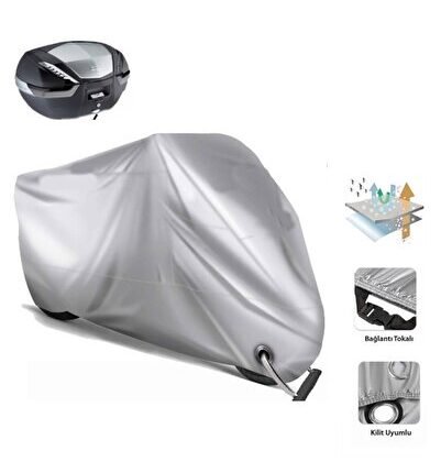 Yamaha Niken GT GRİ Motosiklet  Brandası-Arka Çanta Uyumlu- KİLİT UYUMLU