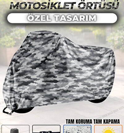 KAMUFLAJ DESENLİ YAMAHA NIKEN GT KİLİT UYUMLU MOTOSİKLET BRANDASI(TAM KORUMA)
