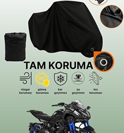 Siyah Kilit ile Uyumlu Yamaha Niken Uyumlu Motosiklet Brandası