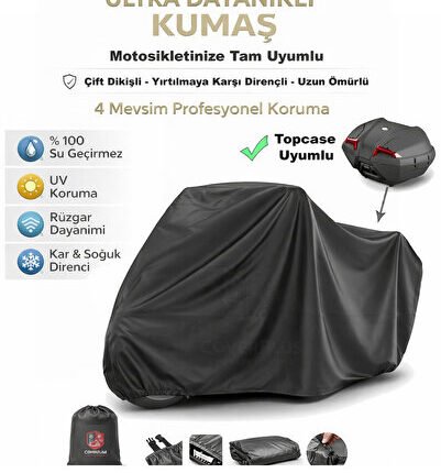 Yamaha Niken GT İçin ARKA ÇANTA Uyumlu Motosiklet Brandası (Siyah Renk)