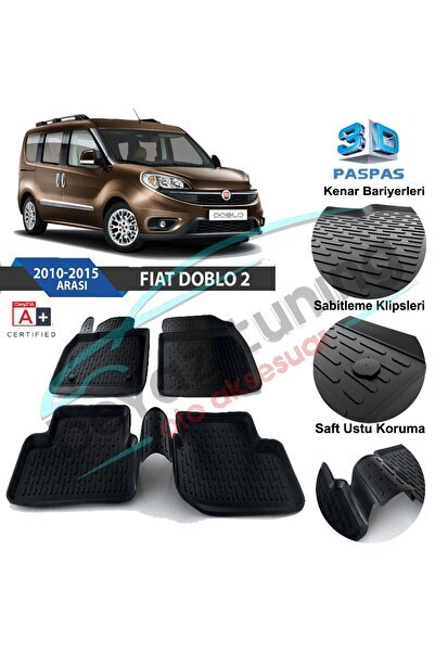 1_org_zoom-14610.jpg Fiat Doblo Havuzlu 3d Paspas Siyah 2010 Sonrası - Görsel 1