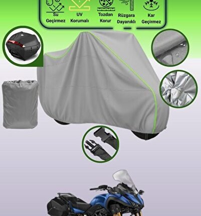 Gri Neon Fitilli Arka Çanta Uyumlu Yamaha Niken GT Uyumlu Motor Brandası, Koruyucu Örtü