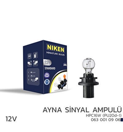 12V HPC16W AYNA SİNYAL AMPULÜ (PU20d-1)