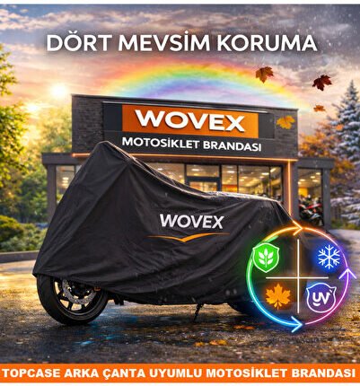 Yamaha Niken GT İle Uyumlu Motosiklet Brandası,Arka Çanta Uyumlu Motor Branda,Siyah