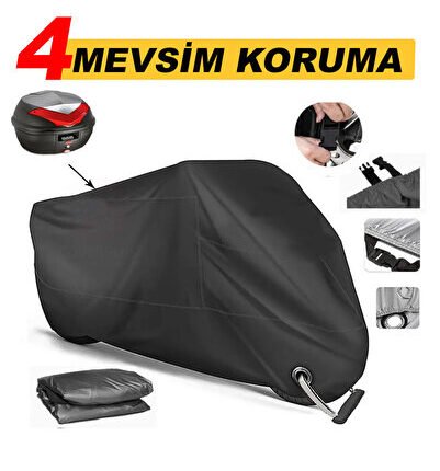 Yamaha Niken GT Arka Çanta ve Güvenlik Kilidi Uyumlu Motosiklet Brandası (Siyah Renk)