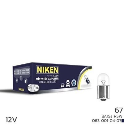 Niken 12V 67 Ampul (R5W) BA15S 10 LU