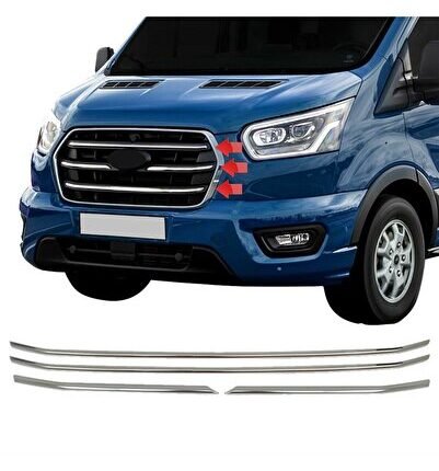 Ford Transit Ön Panjur Çerçevesi Kromu Nikelajı 2019 Sonrası