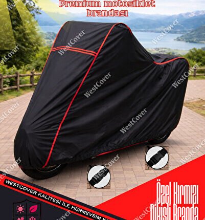 Yamaha Niken GT Uyumlu (SİYAH-Kırmızı Dikişli) Reflektörlü Motosiklet Brandası