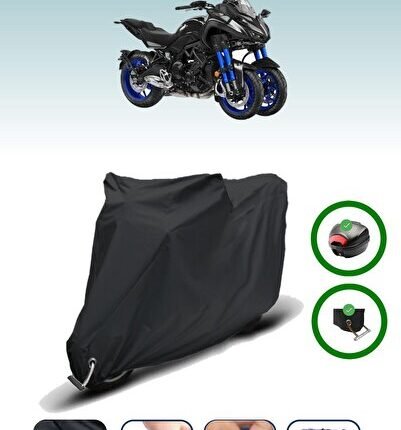 Siyah Arka Çanta ve Kilit Uyumlu Yamaha Niken Uyumlu Motor Brandası