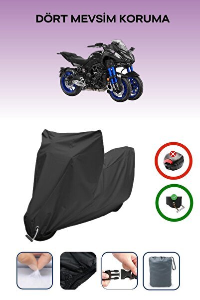 1_org_zoom-14759.jpg Siyah Kilit Uyumlu Yamaha Niken Uyumlu Motosiklet Brandası Su Geçirmez - Görsel 1